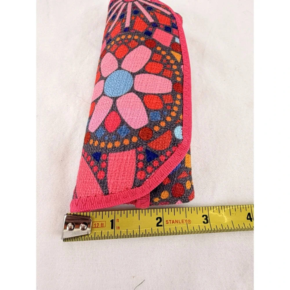 Boho Embroidered Eyeglasses Case Colorful Mosaic Stitch Fabric Glasses Pouch Y2K